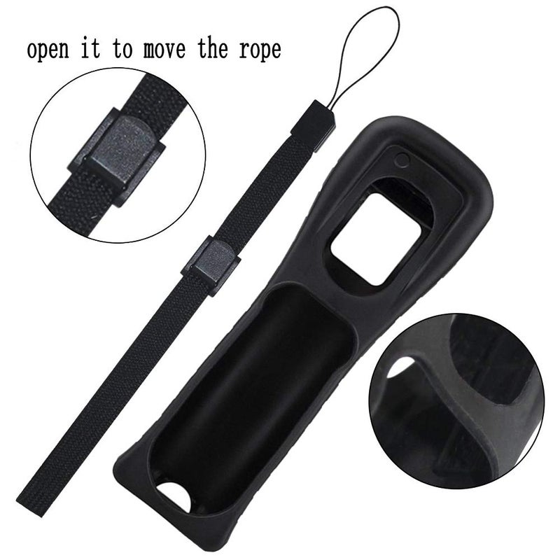 Lactivx 2X Wii Silicone Case Cover with Wrist Strap for Wii Remote Controller (Black) - Image 2